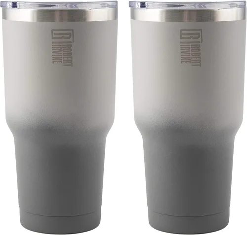 Vista 19 de Robert Irvine - Vaso térmico para vino negro de 12 onzas, juego de 2