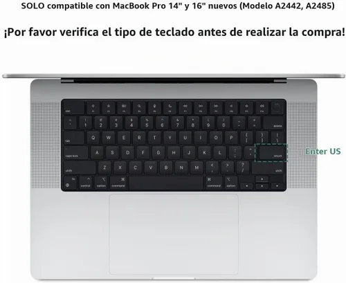 Vista 2 de Batianda Funda de teclado de color degradado prémium para MacBook Pro de 14 pulgadas Pro de 16 pulgadas 2024 2023 M4 M3 M2 M1 Pro/Max Chip y MacBook