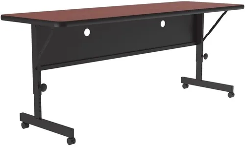 Vista 7 de Correll Deluxe (HPL) Mesa de oficina abatible, 24 x 72 pulgadas, cereza