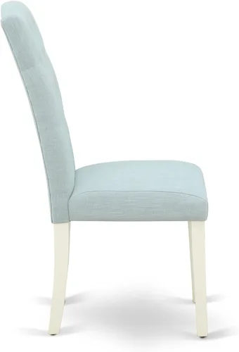 Vista 7 de East West Furniture ANCE3-LWH-15 - Juego de mesa de comedor moderno de 3 piezas que contiene una mesa de cocina redonda con pedestal y 2 sillas