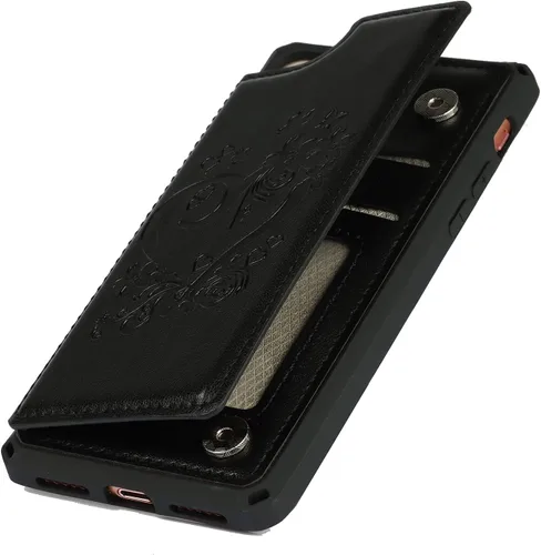 Vista 8 de iCoverCase Funda compatible con iPhone SE 2022/SE 2020/7/8 con soporte para tarjetas, funda tipo cartera para mujer, con bloqueo RFID en relieve
