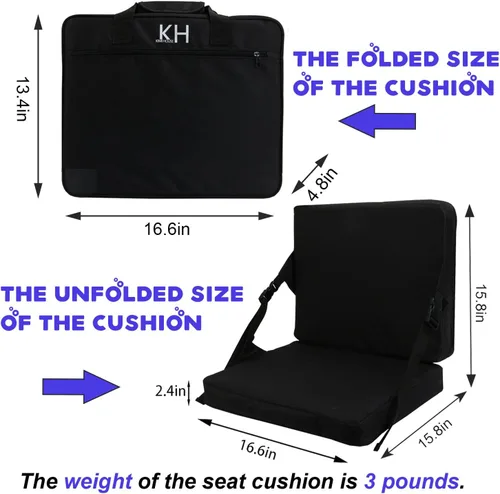 Vista 3 de Indoor & Outdoor Folding Chair Cushion Without Back Support, Foldable Portable Stadium Seat,Chair Cushion for Sports Events, Outing