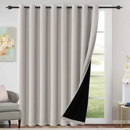 Vista 29 de H.VERSAILTEX Cortinas 100% de opacidad con aislamiento térmico, cortinas opacas completas para sala de estar, cortinas de ventana de eficiencia