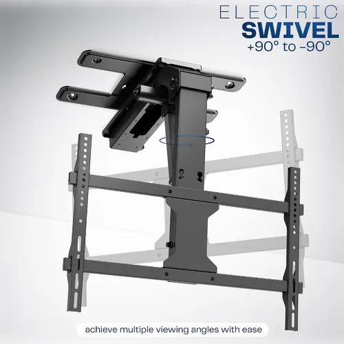 Vista 7 de VIVO Soporte eléctrico abatible y giratorio para TV de techo para pantallas de 37 a 70 pulgadas, soporte VESA de techo plano motorizado grande