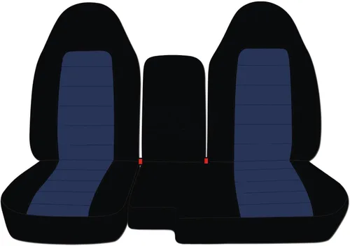 Vista 10 de Cubreasientos de camiones de dos tonos/vehículos utilitarios Ford Ranger/Explorer Mazda Navajo/Serie B (asientos separados, 60/40) con Negro y azul