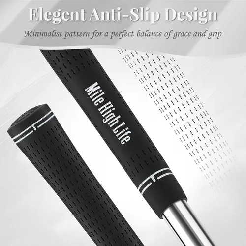 Vista 2 de Mile High Life Empuñaduras de golf para mujer, goma antideslizante estándar Negro