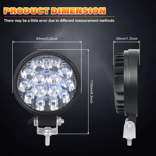 Vista 2 de Willpower 4 unidades de 4 pulgadas 3.9 in 42W mini luz de trabajo LED ultra fina haz de luz LED Pods luces de conducción 12V 24V Offroad Lámparas