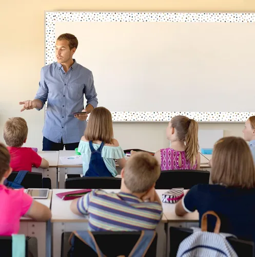 Vista 8 de Teacher Created Resources Everyone is Welcome - Borde recto enrollado con puntos pintados (TCR8912)