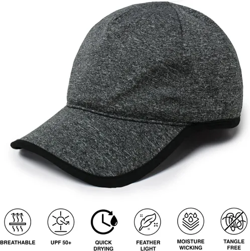 Vista 4 de Ponyflo Sombrero de cola de caballo activo - Gorras de cola de caballo para mujer, diseñadas para cabello rizado
