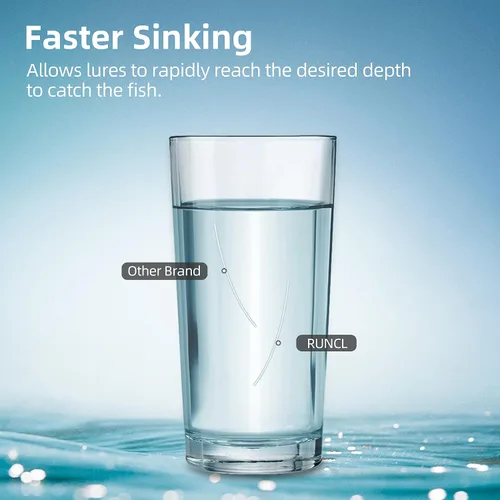 Vista 3 de RUNCL Línea de Pesca de Fluorocarbono, Línea Líder PowerFluoro Clear Ice para Pesca - Prácticamente Invisible, Hundimiento Más Rápido, Sensibilidad