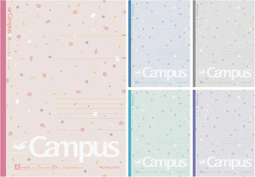Vista 12 de KOKUYO Cuadernos de composición, paquete de 5 cuadernos Campus Semi-B5 con regla de puntos B de 6 mm, 30 hojas, cuaderno rayado para la escuela