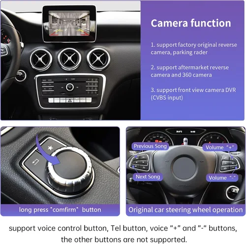 Vista 5 de Decodificador inalámbrico de interfaz CarPlay para Mercedes-Benz NTG5.0 Para B/C/E/G/S/V/GLC/CLA/GLA/GLE/GLS Class (2015-2018), compatible