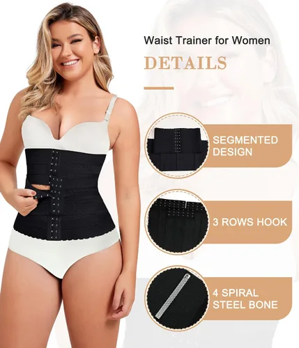 Vista 3 de Entrenador de cintura segmentado para mujer, faja moldeadora de cintura para mujer, control de abdomen, entrenamiento, faja moldeadora de cuerpo