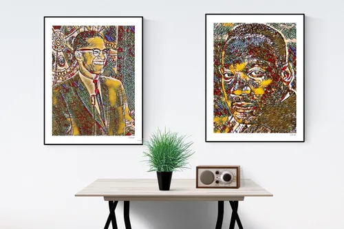 Vista 3 de Home Gifts Plus Gil Scott Heron - Póster de pared negro moderno, decoración de pared de galería