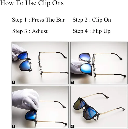 Vista 5 de Gafas de sol polarizadas unisex antirreflejos con clip para conducir con tapa para gafas graduadas