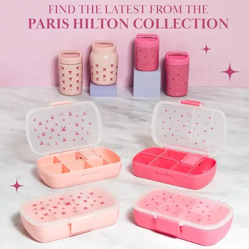 Vista 7 de Paris Hilton Tarro de alimentos de acero inoxidable, recipiente de almacenamiento de alimentos aislado al vacío de doble pared con tapa de asa