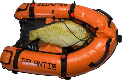 Vista 7 de Palantic Barco flotante inflable para pasarela de buceo con bandera de buceo y bomba de aire, naranja