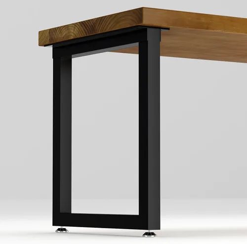 Vista 14 de Patas rectangulares industriales de metal de 16 pulgadas de altura, patas de banco de metal para mesa, diseño moderno de mediados de siglo, juego