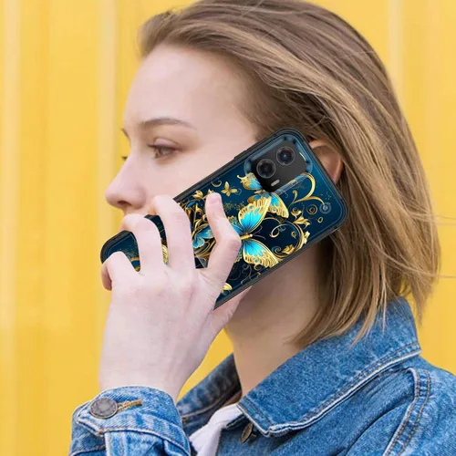 Vista 6 de Funda para Moto G 5G 2023, de doble capa, resistente a prueba de golpes, con soporte, funda protectora militar a prueba de caídas para Motorola Moto