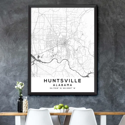 Vista 5 de Mapa de Huntsville, Alabama, Light 2 (8x10)