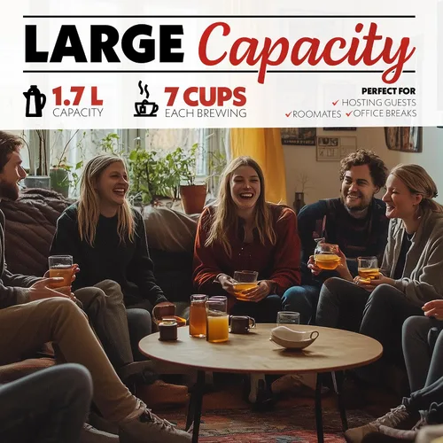 Vista 7 de Gourmia Hervidor digital programable de vidrio – Hervidor eléctrico de temperatura ajustable de 1.7 L con 6 ajustes preestablecidos, mantiene