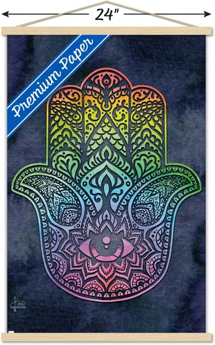 Vista 3 de Trends International Brigid Ashwood - Rainbow Hamsa Wall Poster with Magnetic Frame