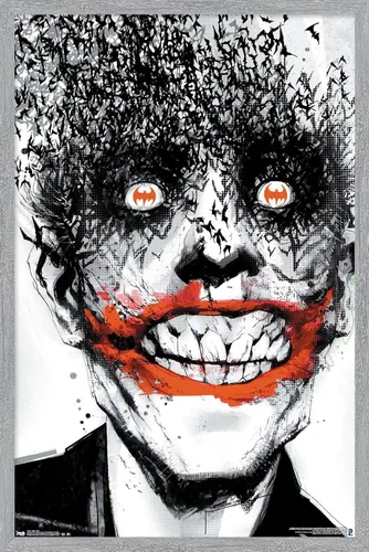Vista 15 de Trends International DC Comics - Póster de pared de The Joker - Murciélagos, 14.725 x 22.375 pulgadas, versión enmarcada de madera de granero