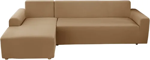 Vista 19 de Fundas de sofá modulares en forma de L, 2 fundas elásticas antideslizantes para sofá de 3 + 3 plazas, funda de sofá con fundas de almohada