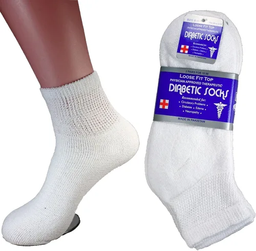 Vista 3 de L&M Calcetines para diabéticos unisex 9-11, 10-13, 13-15, negro y blanco, 12 pares