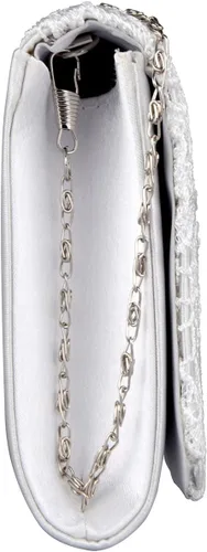 Vista 7 de Bolsos de mano para mujer, bolso de mano floral de encaje para boda, bolso de noche
