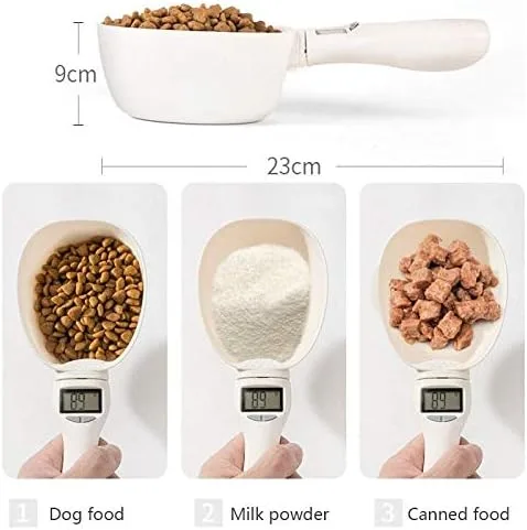 Vista 7 de Báscula de comida para perros Tazón de comida para gatos Báscula de cocina Cuenco Cuchara Taza de medición Pantalla LED portátil