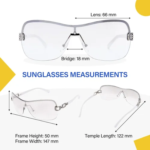 Vista 6 de OPTOFENDY Y2K - Lentes de sol para mujeres y hombres, lentes de sol de moda para hombres
