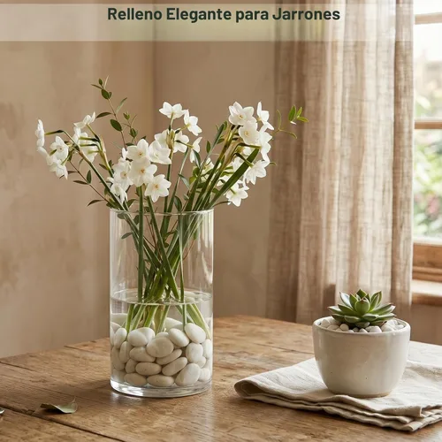 Vista 6 de Midwest Hearth - Piedras decorativas naturales pulidas de color blanco, tamaño de grava de 3/8 pulgadas
