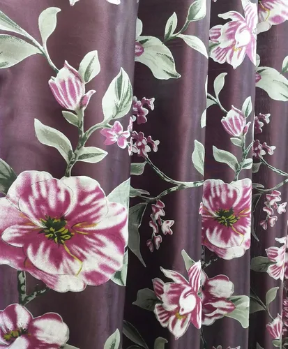 Vista 6 de GOHD Roman Romance. Panel de cortina de organza impresa quemada con cenefa adjunta y respaldo de tafetán