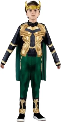 Vista 3 de Jazwares Loki - Disfraz de Halloween para niños, con relleno, capa desmontable y tocado 3D