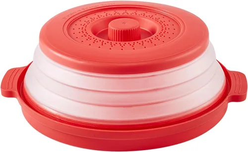 Vista 8 de Cubierta plegable para salpicaduras de microondas para alimentos con alfombrillas de silicona, 10.2 pulgadas, apta para lavavajillas, cubierta