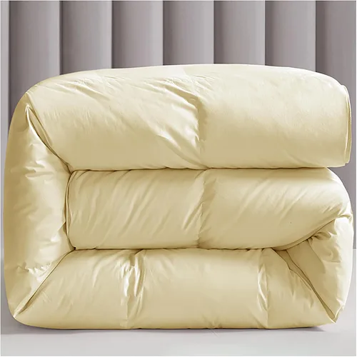 Vista 11 de ZTGL Lujoso edredón acolchado de plumas de ganso blanco, funda de 100% algodón, hipoalergénica, edredón de plumas de ganso a prueba de plumón
