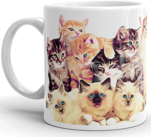 Vista 2 de Bonita taza de cerámica para gatos, regalo de taza de café, gran regalo para amantes de los gatos, gatos, mamá, papá, jefe, compañero de trabajo