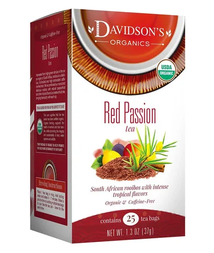 Vista 4 de Davidson's Organics, coco vainilla, 25 bolsas de té, paquete de 6