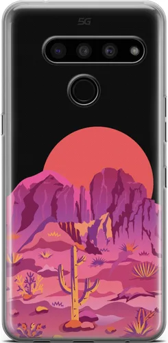 Vista 10 de Mertak Clear Phone Case Compatible with LG Stylo 6 5 4 K61 K51S K41S K30 K20 Q70 Q60 Slim Lightweight Design Cover Tropical Abstract Girls Flamingo