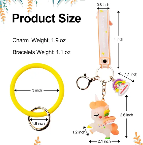 Vista 3 de Lindo llavero de regalo Llavero de unicornio Kawaii Accesorios Llavero Mochila Dijes Llaves de Coche Llavero Llavero para Niños Niñas