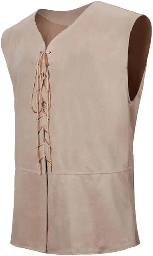 Vista 2 de frawirshau Chaleco medieval renacentista para hombre, disfraz pirata, gótico, steampunk