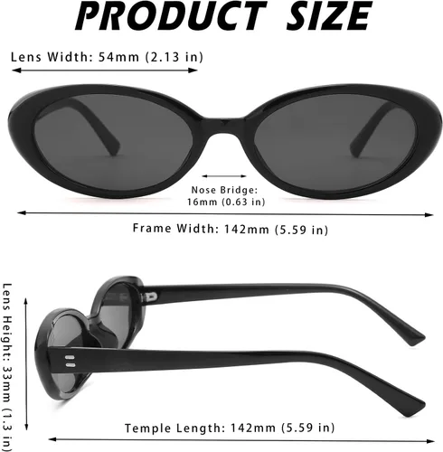 Vista 4 de Melpomenia Lentes de sol ovalados retro para mujeres y hombres, estilo vintage con montura pequeña, estilo de los años 90