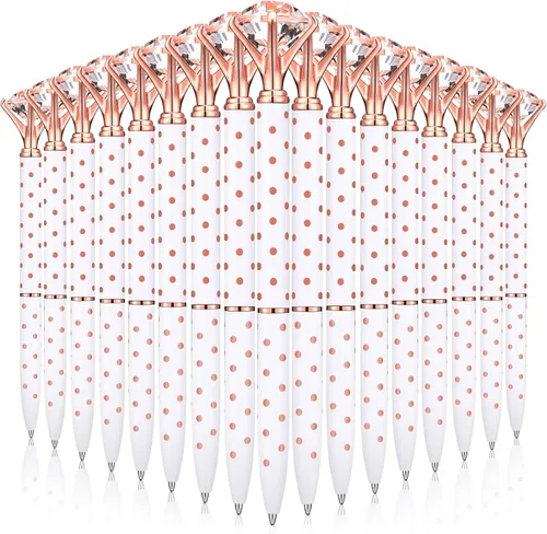 Vista 10 de Leinuosen 50 bolígrafos de diamante con diseño de cristal, tinta negra, bolígrafos unisex, perfectos para despedida de soltera, oficina, escuela