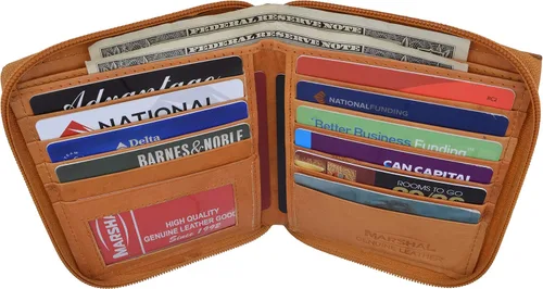 Vista 4 de Masrhal Wallet Billetera Hipster para hombre con cremallera y cremallera más