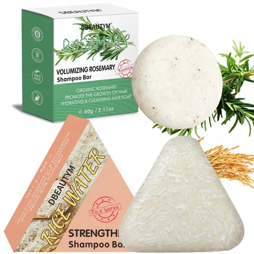 Vista 10 de DBEAUTYM Paquete de 2 barras de champú para el cabello con lavanda y romero, limpieza profunda para la pérdida de cabello del cuero cabelludo