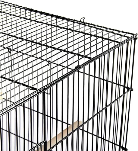 Vista 3 de Topeakmart Pet Products - Jaulas rectangulares apilables para pájaros pequeños, loros, periquitos, cacatúas, conures, periquitos, agapornis Negro