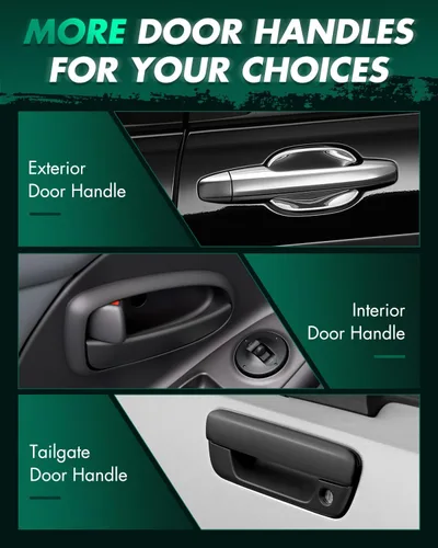 Vista 7 de SCITOO Manija de puerta interior compatible con Chevy 2007-2013 para Silverado 1500 negro interior interior 1 pieza manija de repuesto 15914995