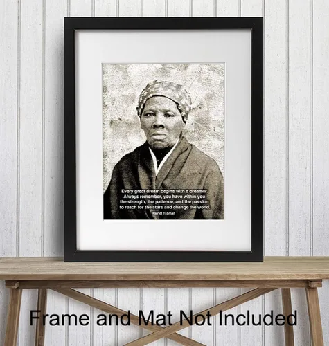 Vista 2 de Impresión artística negra de derechos civiles afroamericanos, cita motivacional de Harriet Tubman, decoración del hogar u oficina, regalo inspirador