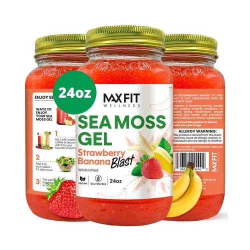 Vista 7 de Gel de musgo marino crudo (12 sabores) de 24 onzas, gel de musgo marino dorado silvestre de Santa Lucía 92 vitaminas y minerales puro crudo +